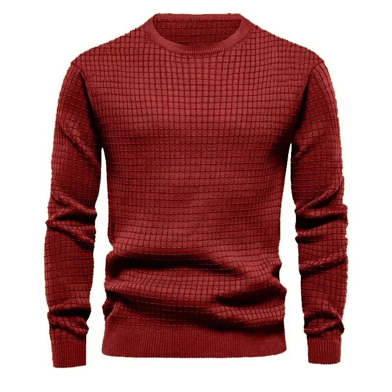 Mens Casual Crew Neck Sweatshirt Solid Color Long Sleeve Top 9
