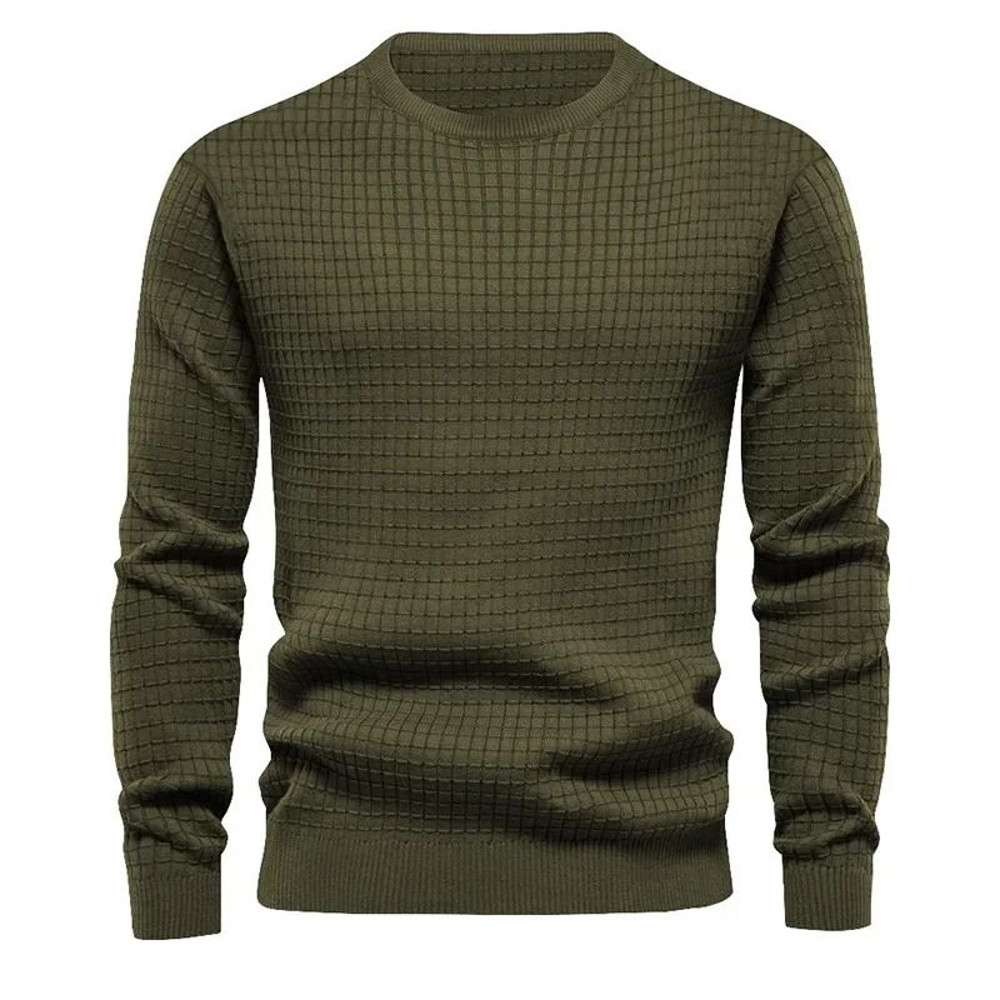 Mens Casual Crew Neck Sweatshirt Solid Color Long Sleeve Top 2