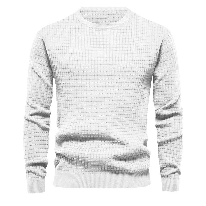 Mens Casual Crew Neck Sweatshirt Solid Color Long Sleeve Top 3