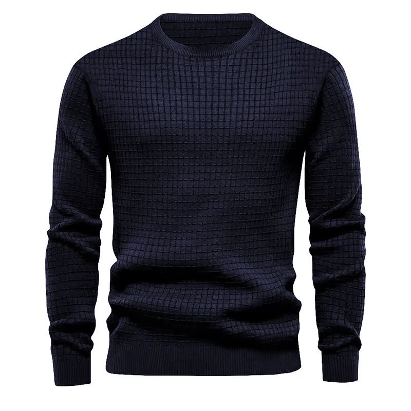 Mens Casual Crew Neck Sweatshirt Solid Color Long Sleeve Top 4