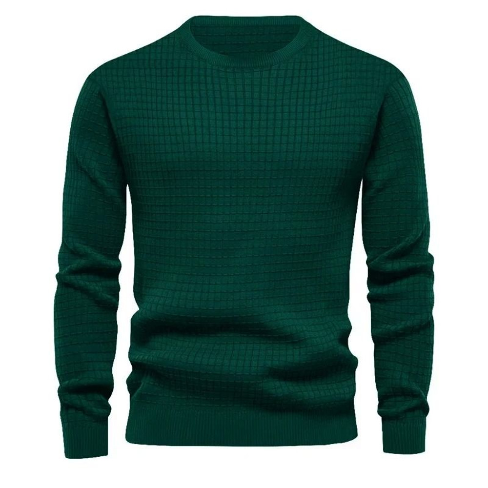 Mens Casual Crew Neck Sweatshirt Solid Color Long Sleeve Top 8