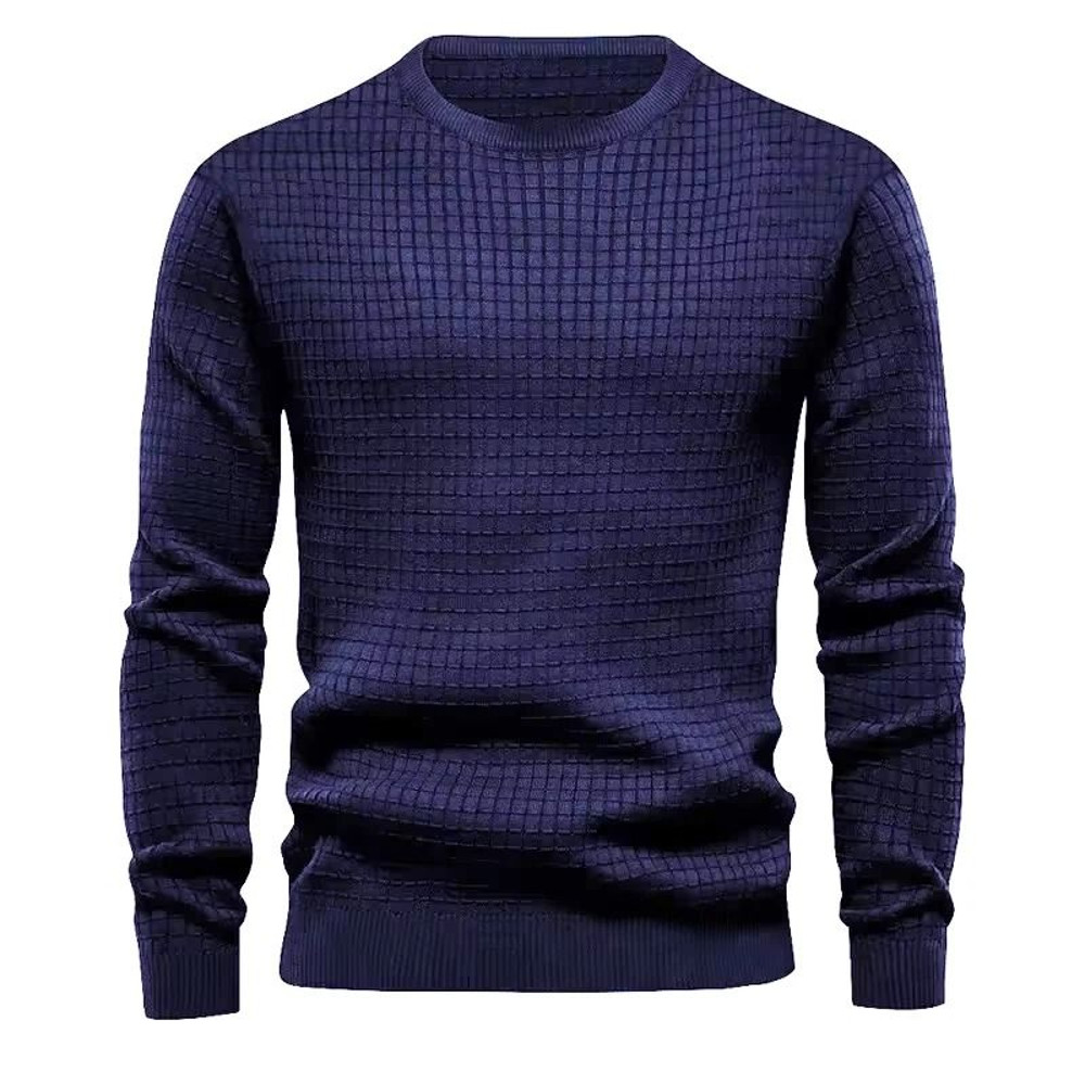 Mens Casual Crew Neck Sweatshirt Solid Color Long Sleeve Top 13