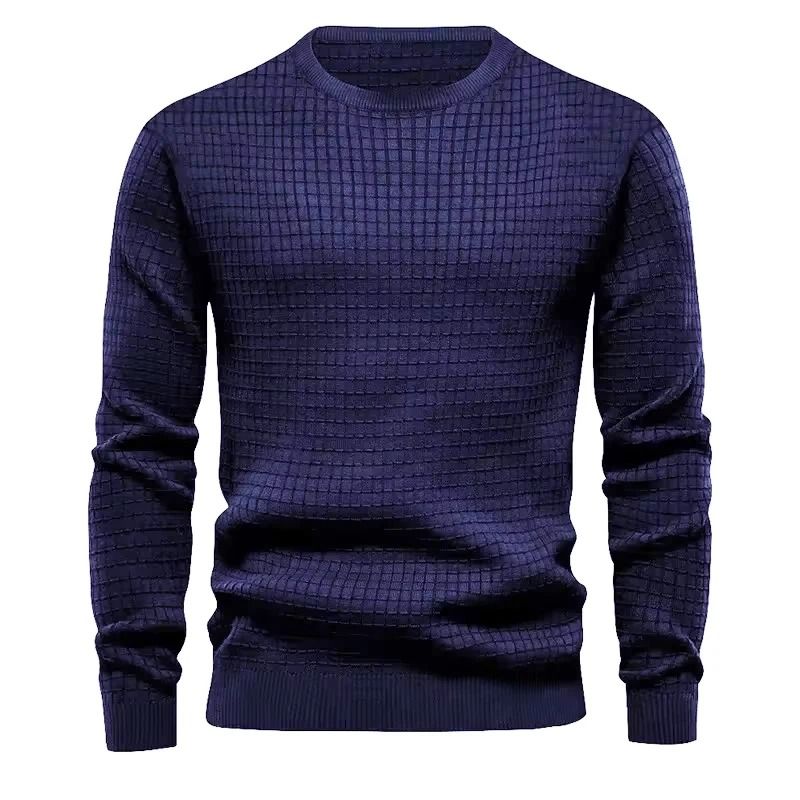 Mens Casual Crew Neck Sweatshirt Solid Color Long Sleeve Top 13