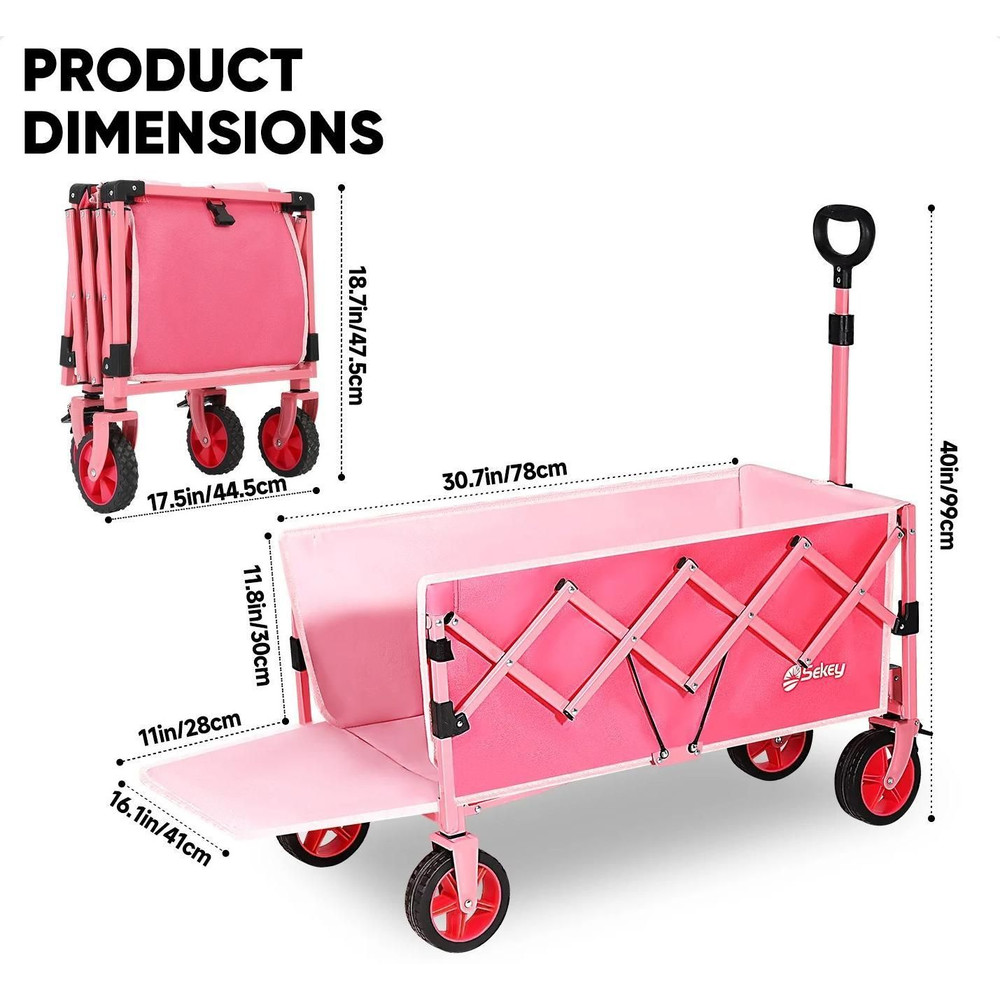 Folding Collapsible 52 Inch Utility Wagon Cart 5