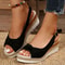 Lightweight Peep Toe Wedge Sandals Casual Platform Espadrilles Plus Size 3