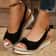 Lightweight Peep Toe Wedge Sandals Casual Platform Espadrilles Plus Size 6