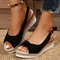 Lightweight Peep Toe Wedge Sandals Casual Platform Espadrilles Plus Size 6