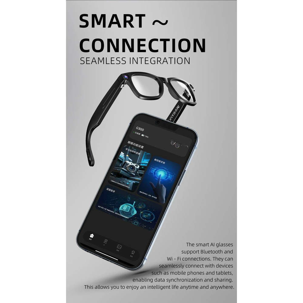 Smart AI Video Glasses With HD Camera Voice Call Translation 1