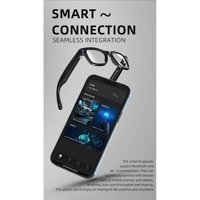 Smart AI Video Glasses With HD Camera Voice Call Translation 1