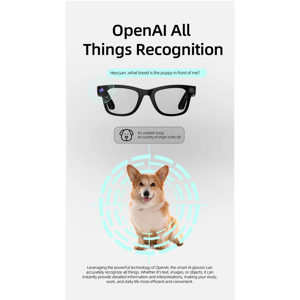 Smart AI Video Glasses With HD Camera Voice Call Translation 2