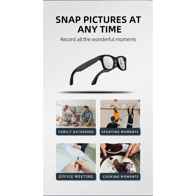 Smart AI Video Glasses With HD Camera Voice Call Translation 3