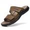 Cowhide Leather Casual Sandals For Men Breathable Non Slip Beach Footwear 2