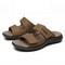Cowhide Leather Casual Sandals For Men Breathable Non Slip Beach Footwear 6
