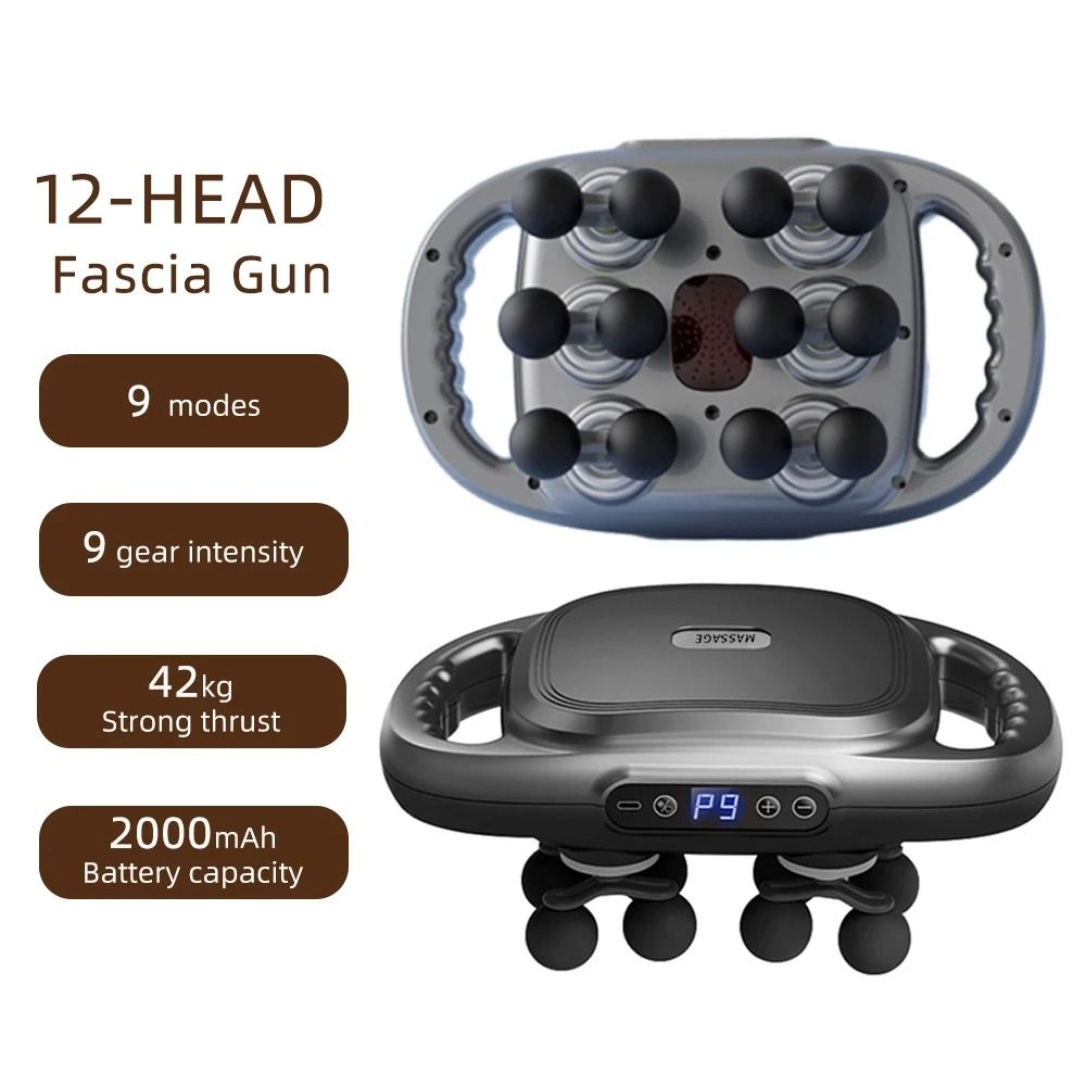Fascia Gun High Frequency Vibration Body Massager With Multiple Heads 9