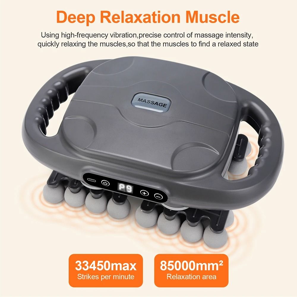 Fascia Gun High Frequency Vibration Body Massager With Multiple Heads 3