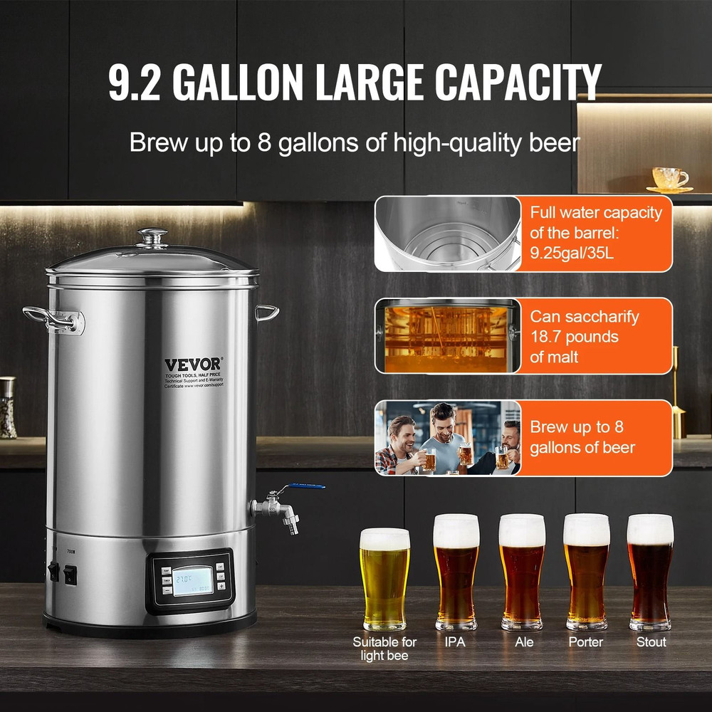 Electric 8 Gallon Brewing System AllinOne Home Beer Pot 5