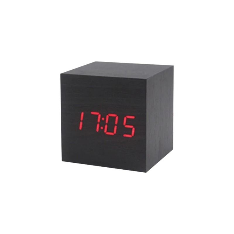 Wooden Cube Voice Control Alarm Clock 14