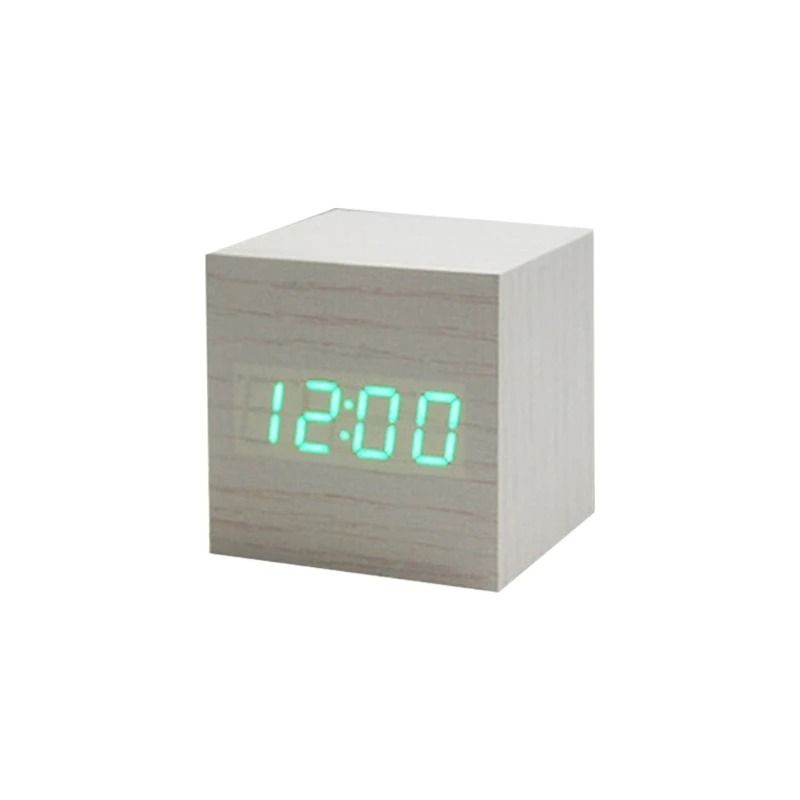 Wooden Cube Voice Control Alarm Clock 17