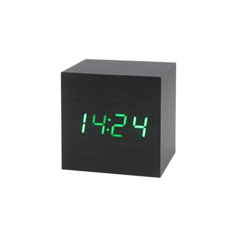 Wooden Cube Voice Control Alarm Clock 19