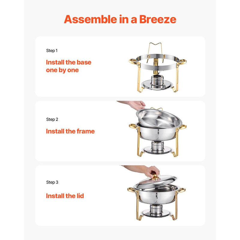 Stainless Steel Buffet Chafer Set For Catering And Events 4