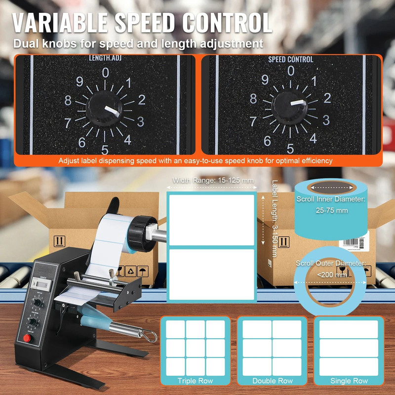 Automatic Label Dispenser With Adjustable Speed And Counter 3