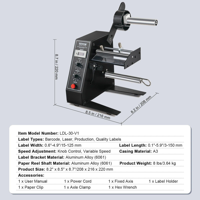 Automatic Label Dispenser With Adjustable Speed And Counter 5