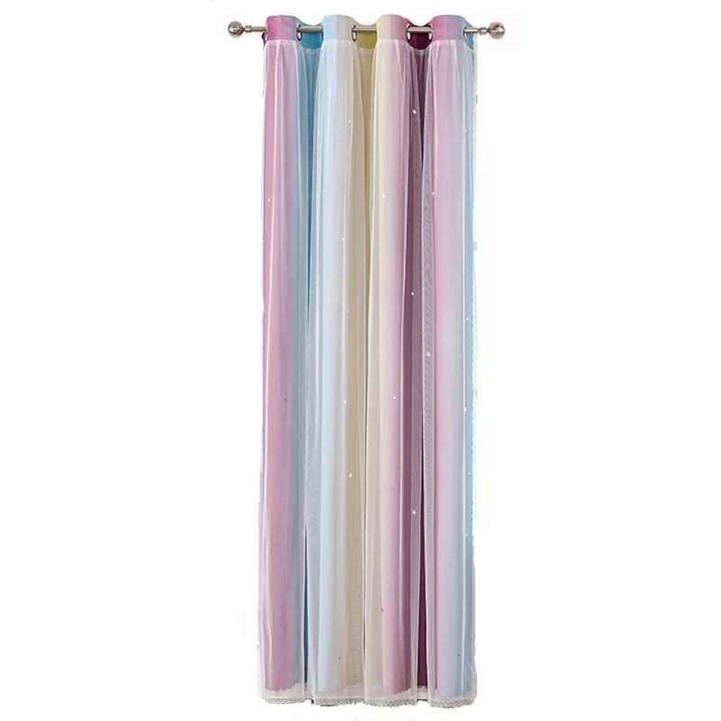Colorful Rainbow Star Curtains For Kids Room 6