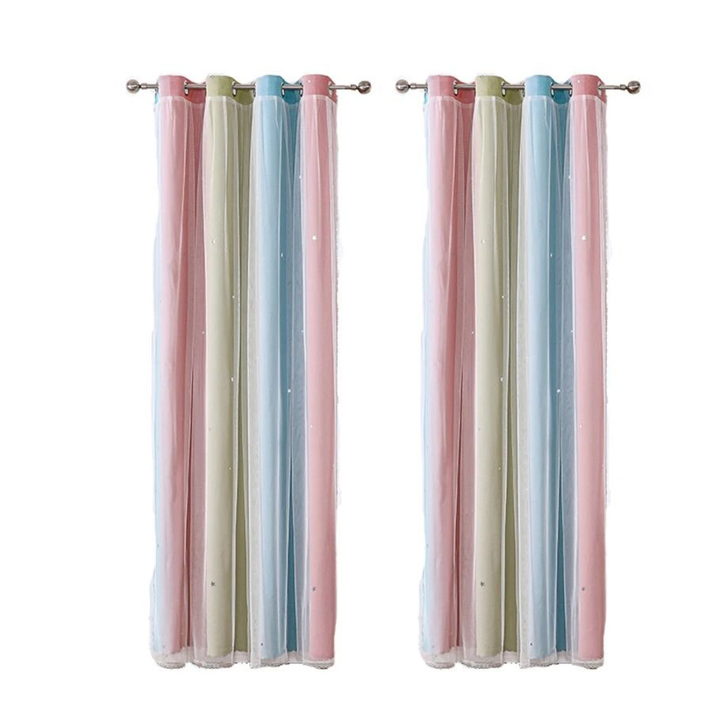 Colorful Rainbow Star Curtains For Kids Room 8