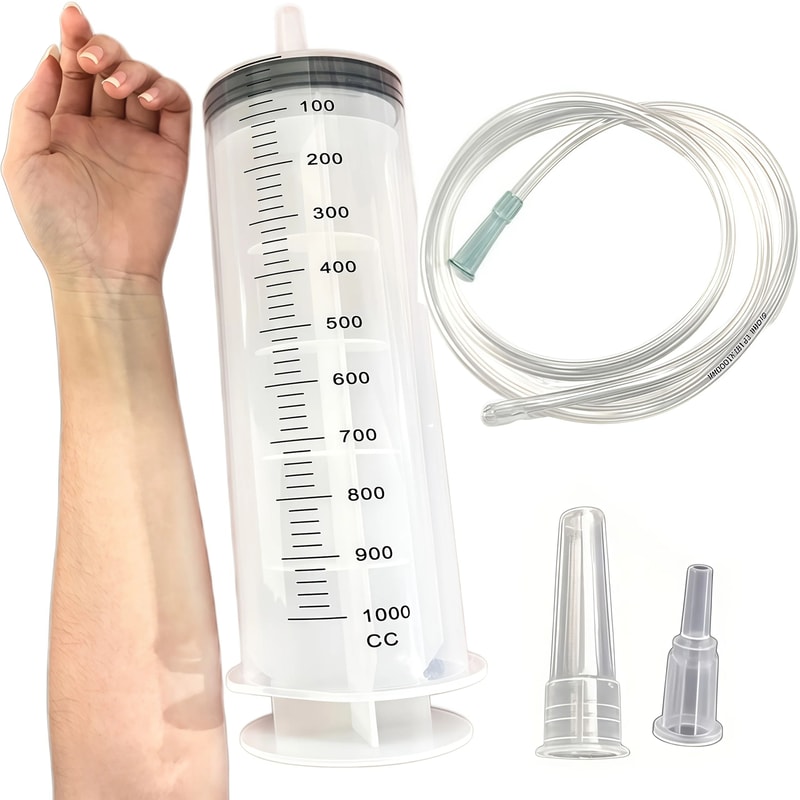 Large Capacity 1000ml Plastic Syringe Set For Laboratory And Home Use 6