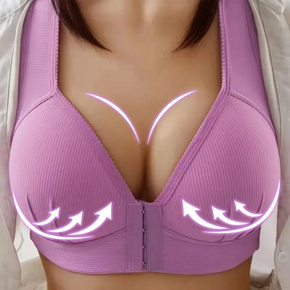 Wireless Push Up Front Closure Bra With Full Coverage For Big Busts 11