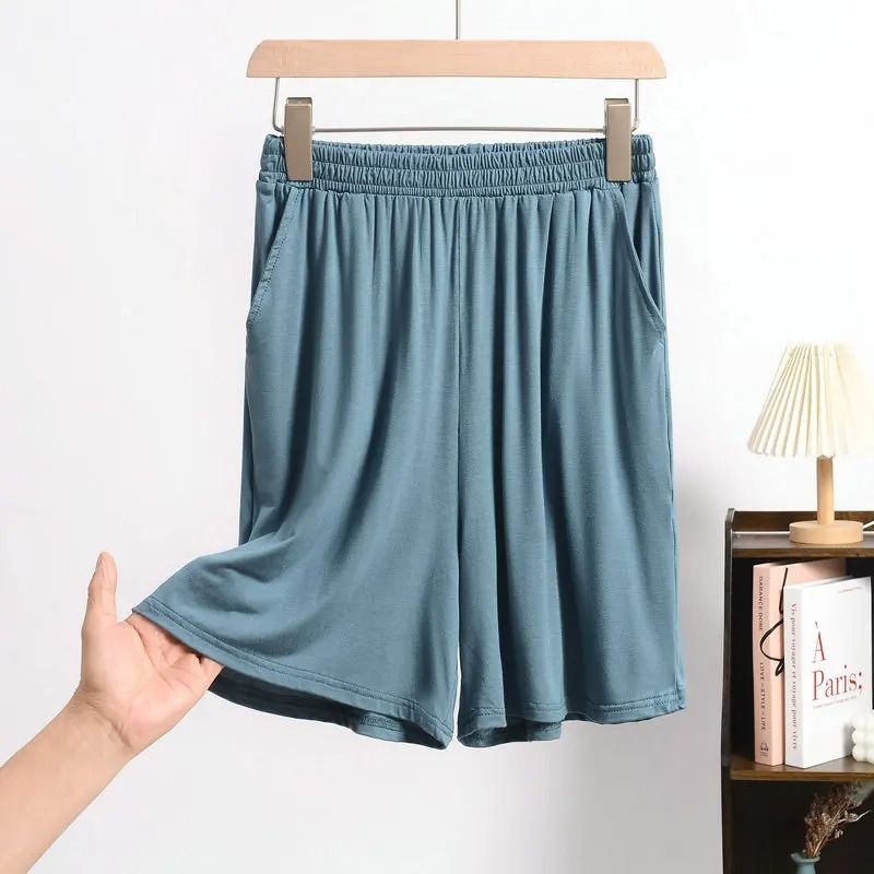 High Stretch Modal Pocket Shorts With Loose Wide Leg For Comfortable Home Wear 17