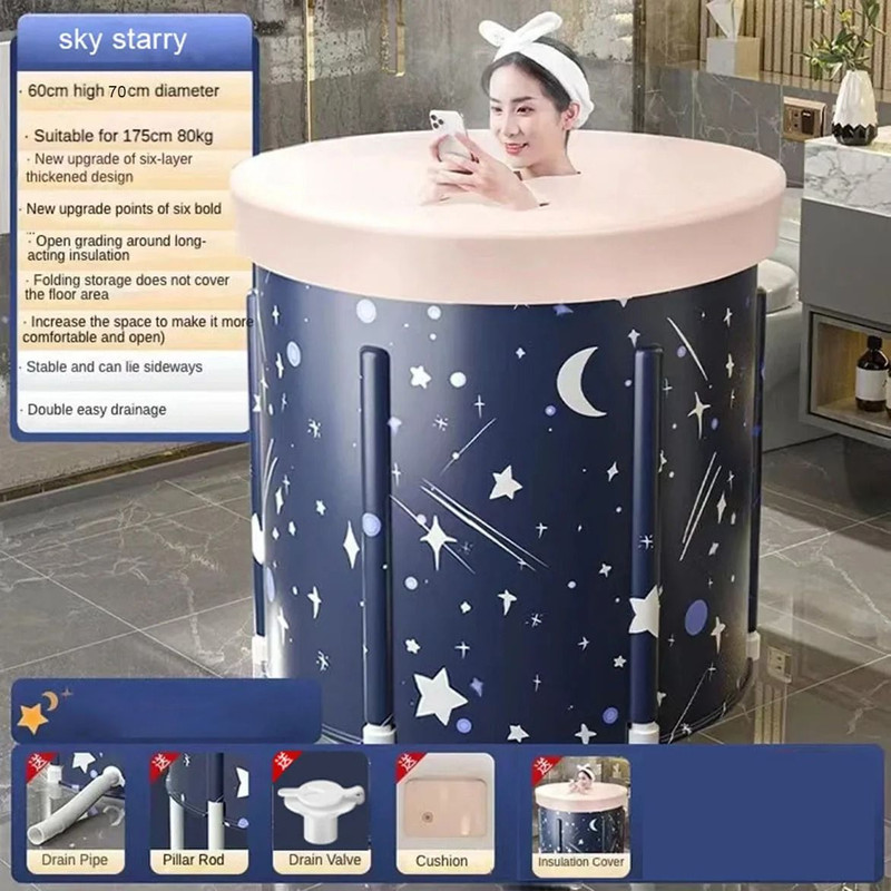 Foldable PVC Bath Bucket For Hot Bath Ice Therapy And Relaxation 8