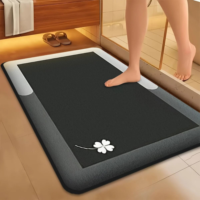 Thick Flannel Absorbent Bathroom Floor Mat 0