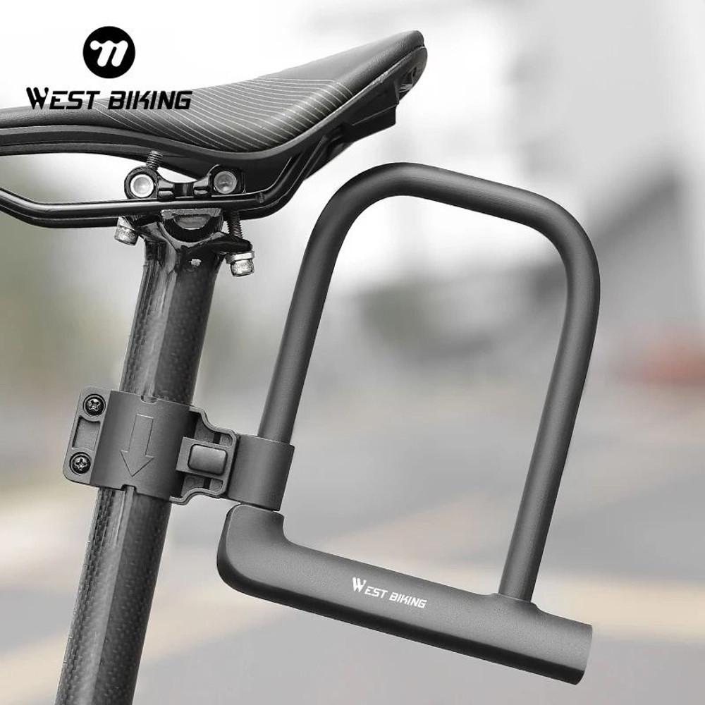 West Biking Heavy Duty U Lock With Cable And Bracket 0