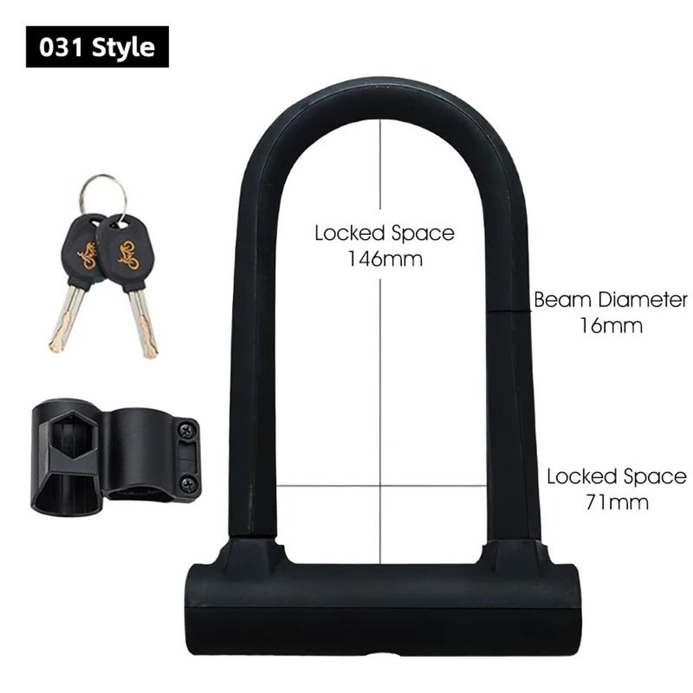 West Biking Heavy Duty U Lock With Cable And Bracket 8