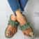 Bohemian Flat Sandals With Pineapple Pearl Accent 1