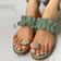 Bohemian Flat Sandals With Pineapple Pearl Accent 2