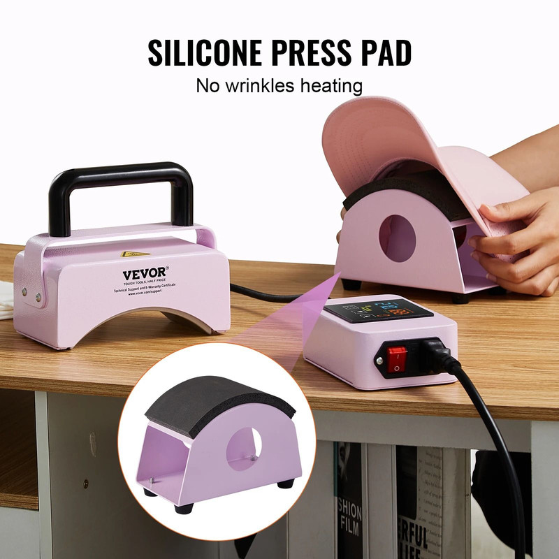 Mini Hat Heat Press Machine For Caps With Safety Base 3