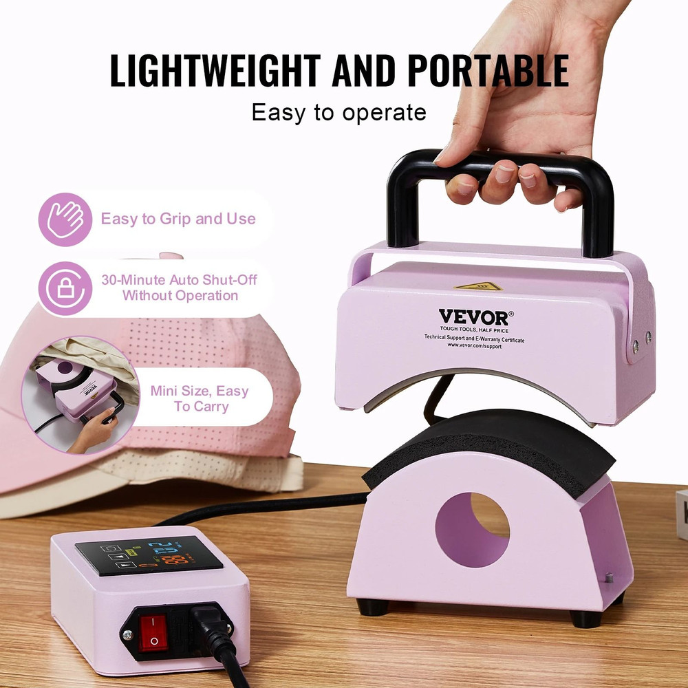 Mini Hat Heat Press Machine For Caps With Safety Base 4