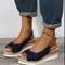 Womens Buckle Peep Toe Wedge Sandals For Casual And Occasion Wear 1