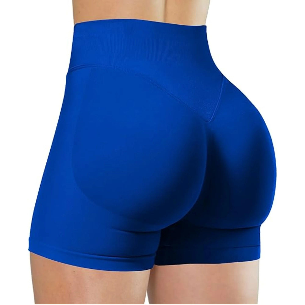 High Waisted Yoga Shorts Fashionable Solid Color Running Fitness Leggings 12
