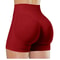 High Waisted Yoga Shorts Fashionable Solid Color Running Fitness Leggings 16