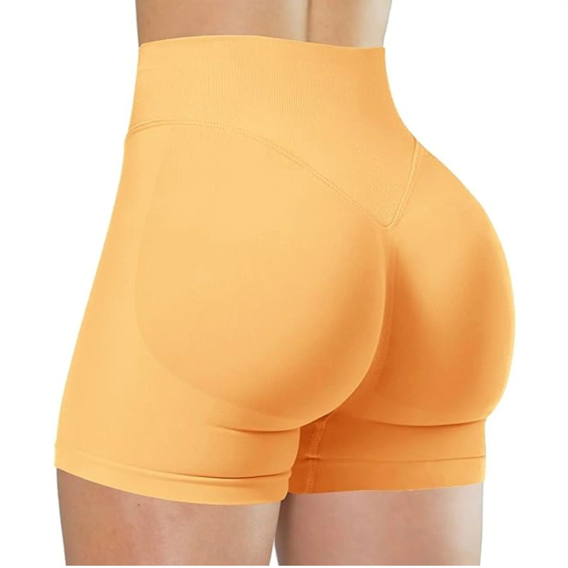 High Waisted Yoga Shorts Fashionable Solid Color Running Fitness Leggings 18