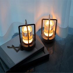 aluminum alloy rechargeable touch table lamp with crystal design