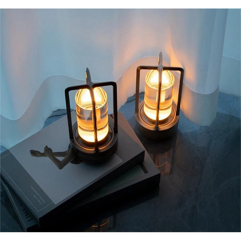 Aluminum Alloy Rechargeable Touch Table Lamp With Crystal Design 0
