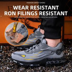 breathable lace free soft sole safety shoes for work