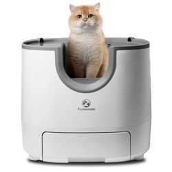 self cleaning open top cat litter box with safety sensors extra large capacity