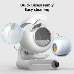 automatic smart cat litter box self cleaning large capacity enclosed design