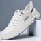 Mens Breathable Leather Slip On Sneakers Lightweight Platform Casual Shoes 6