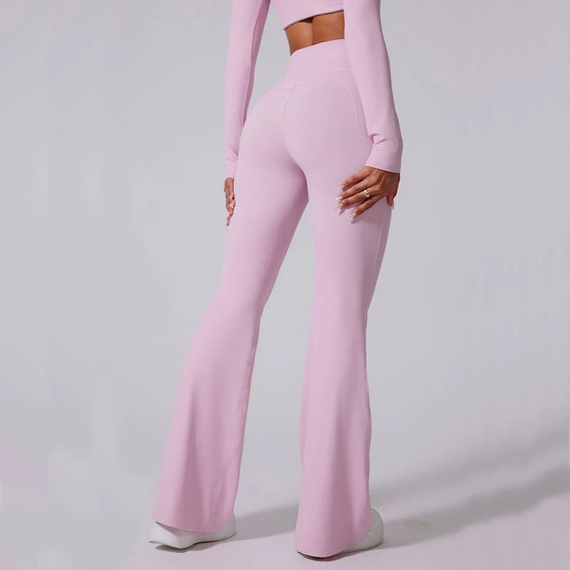 High Waist Flared Leggings Wide Leg Yoga Pants 0